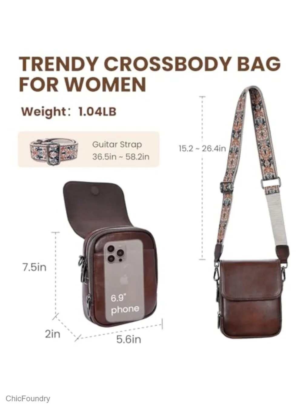 Small Leather Crossbody Bag Women RFID Blocking Anti-Theft Phone Purse Card